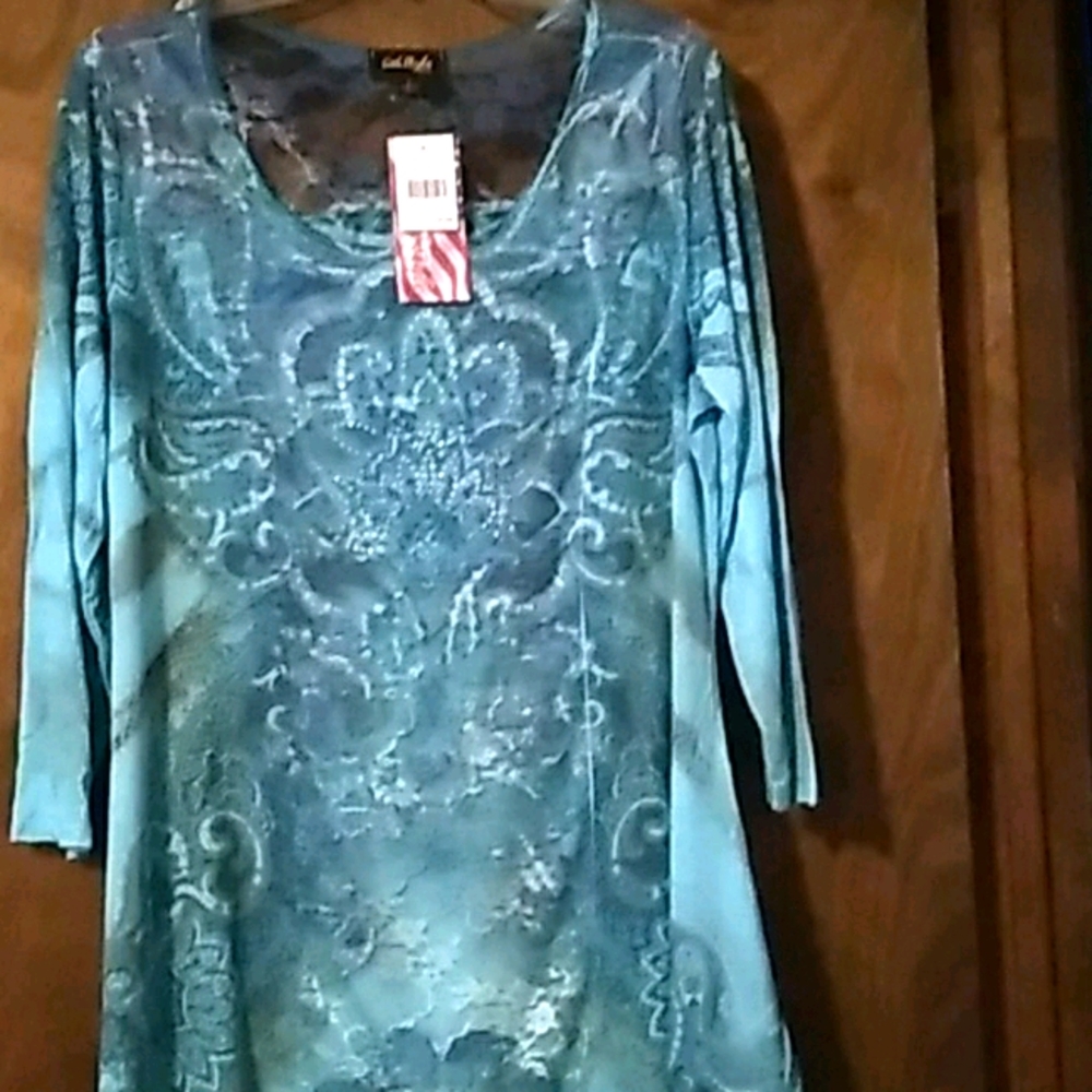 Paisley shark bite tunic